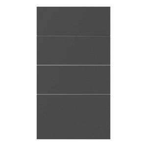 Façade 3 tiroirs + 1 casserolier 40cm "Dorice" anthracite mat - L. 39.7 x H. 71.5cm
