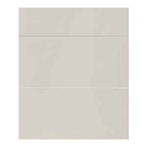 Façade 1 tiroir + 2 casseroliers 80cm "Dorice" beige mat - l. 79.7 x h. 71.5cm