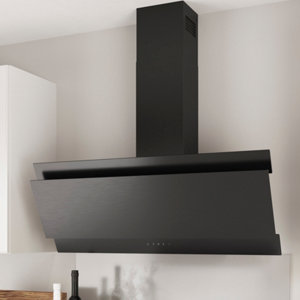 Hotte inclinée "Link" noire - 90 cm