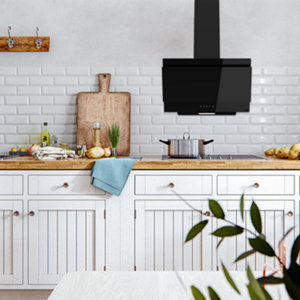 Hotte inclinée "Link" noire - 60 cm