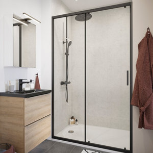 Porte de douche coulissante Calia l.120 cm en verre transparent