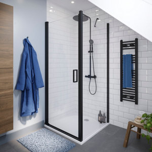 Paroi de douche latérale "Calia" l.80 cm en verre transparent