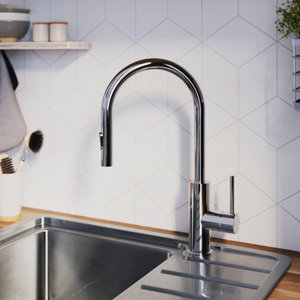 Mitigeur évier de cuisine "Idelie" avec douchette - Chrome