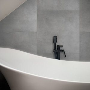 Carrelage de sol intérieur "Konkrete" gris - l. 61 x L. 61 cm
