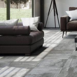 Carrelage de sol intérieur "Harias" gris anthracite - l. 45 x L. 45 cm