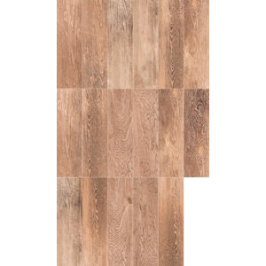 Carrelage de sol intérieur "Arnel" marron - l. 17 x L. 62 cm