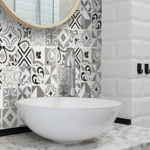 Mosaïque céramique "Mariande" blanc - l. 29,8 x L. 29,8 cm