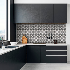 Mosaïque céramique "Lidias" noir/blanc - l. 30,3 x L. 30,3 cm