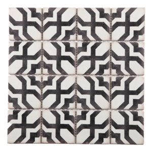 Mosaïque céramique "Lidias" noir/blanc - l. 30,3 x L. 30,3 cm