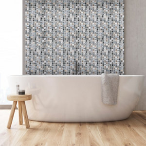 Mosaïque de verre "Haldore" gris - l. 29,8 x L. 29,8 cm