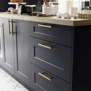 2 poignées de cuisine droites 22cm laiton brossé "ANNATTO"