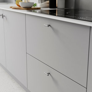 2 boutons de cuisine droits 6cm nickel brossé "ANNATTO"