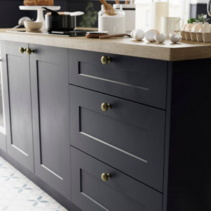 2 boutons de cuisine ronds 3cm doré vieilli