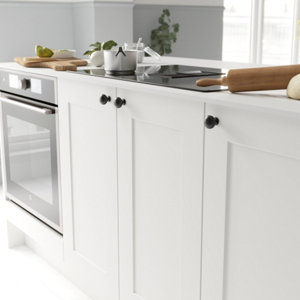 2 boutons de cuisine ronds 3cm noir vieilli