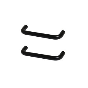 2 poignées de cuisine arrondies 10cm noir mat "GEN"