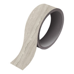 Bande de chant effet travertin gris L. 300 cm x l. 4,2 cm