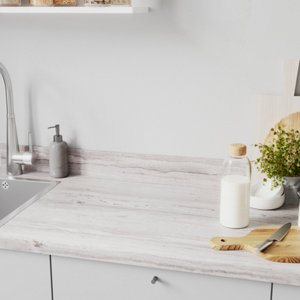 Plan de travail aspect travertin gris l.300 x P.62 x Ép. 3,8 cm