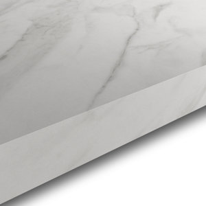 Plan de travail aspect marbre blanc l.240 x P.62 x Ép. 3,8 cm