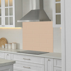 Crédence beige mat style métro L.200 x H.60 cm x Ep. 3 mm