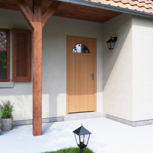 Porte entrée bois Méranti "Arya" H. 215 x l. 90 droit