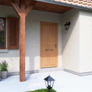 Porte entrée bois Méranti "Cahir" H. 215 x l. 90 droite