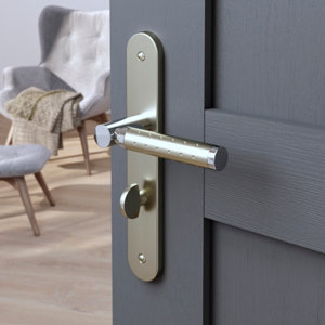 Poignée de porte "Bernice" avec serrure à condamnation - Entraxe 195 mm