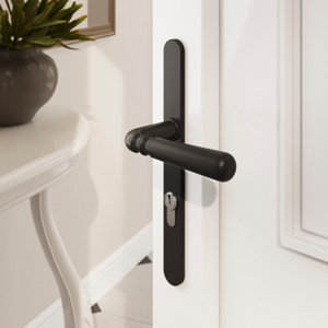 Poignée de porte extérieure "Kerline" avec trou pour cylindre - Entraxe 195 mm