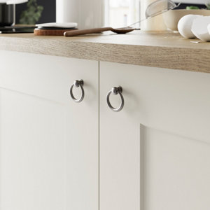 Bouton de meuble "Kerline" - Effet nickel - Ø 35 mm