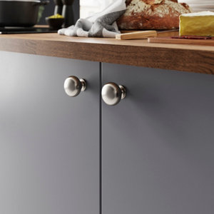 Bouton de meuble "Plastic" - Effet nickel - Ø 30 mm