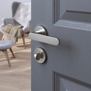 Rosace "Oric" avec serrure à condamnation - Effet nickel - Verrou rond