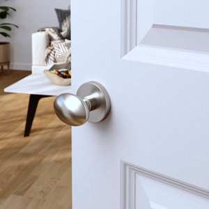 Bouton de porte "Arcles" - Effet nickel - Ø 65 mm