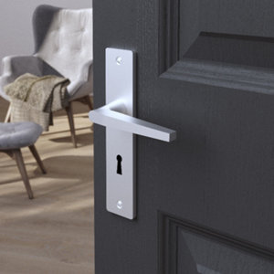 Poignée de porte "Cyriac" avec trou pour clé - Entraxe 195 mm