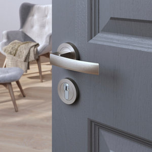 Rosace "Oric" avec trou pour cylindre - Effet inox