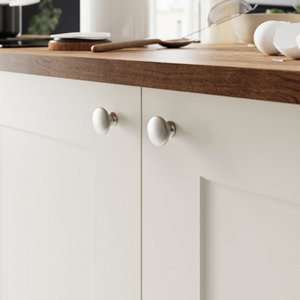 Bouton de meuble "Iza" - Effet nickel - Ø 30 mm