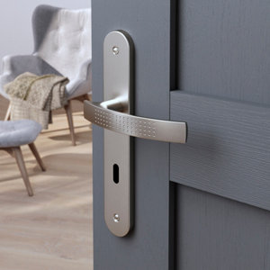 Poignée de porte "Edric" avec trou pour clé - Entraxe 195 mm