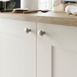 Bouton de meuble "Diss" effet nickel satiné - Ø 27 mm