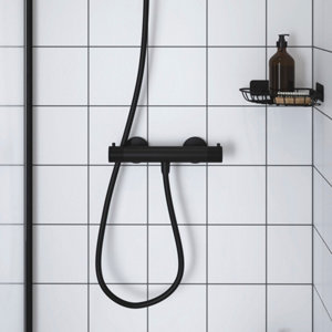 Mitigeur douche thermostatique noir "Livie"
