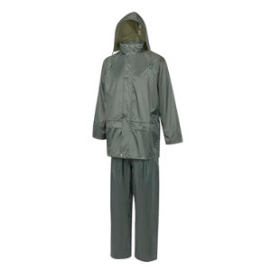 Ensemble de pluie veste et pantalon pvc vert taille M