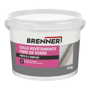 Colle de revêtement fibre de verre blanche - seau 10 KG