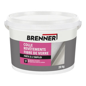 Colle revêtement fibre de verre blanc - seau 20KG