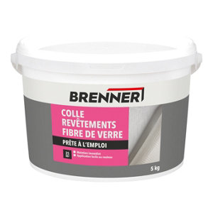 Colle revêtement  fibre de verre blanche - seau 5 KG
