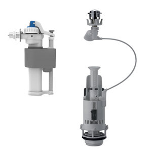 Robinet + mécanisme à câble double poussoir