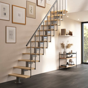 Escalier modulaire + rampe "Balor" Gris mat RAL 9023