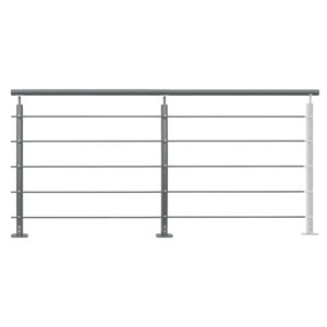 Kit balustrade à plat aluminium "Jorun" H. 1 m x L. 2 m