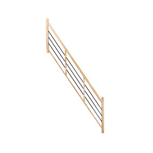 Balustrade tubes Horizontaux en hêtre "Fineas" escalier droit