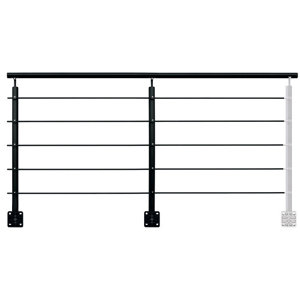 Kit balustrade latérale aluminium noir "Jorun"  H. 1,17 m x L. 2 m