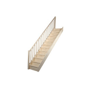Escalier droit prémonté sapin + rampe "Elma"