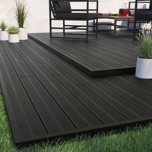 Lame composite de terrasse NEVA anthracite - 220 x 14,5 cm
