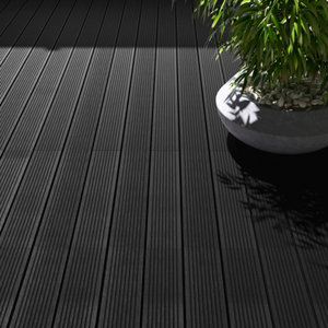 Lame de terrasse composite anthracite 220x11 cm finition brossée réversible