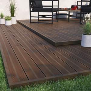 Lame composite marron "Neva" L. 2,2 m x l. 14,5 cm x Ep. 2,1 cm